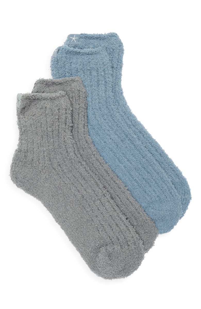 Barefoot Dreams<sup>®</sup> CozyChic<sup>™</sup> Assorted 2-Pack Tennis Ankle Socks, Alternate, color, Blue Aura/ Faded Hazel