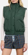 Blu Pepper Cropped Mock Neck Puffer Vest