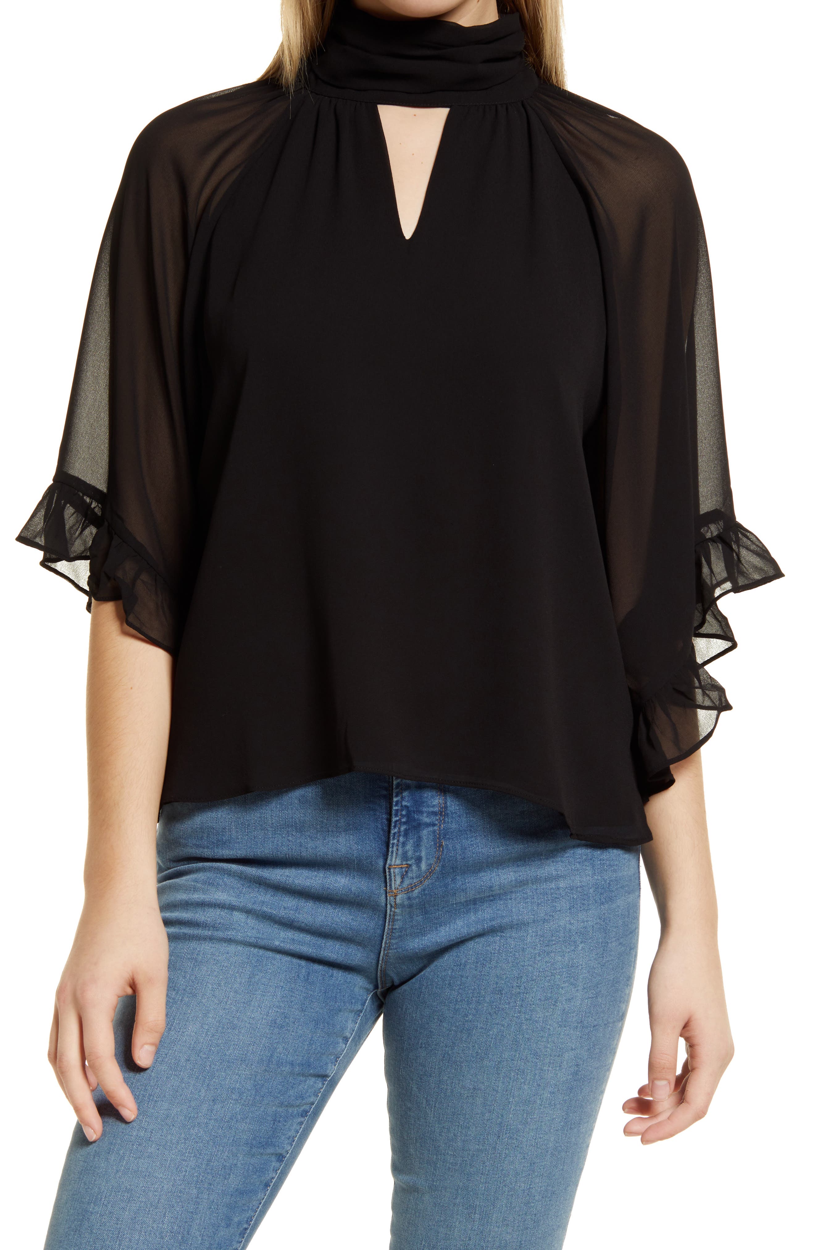 Vince Camuto Flutter Sleeve Blouse (Women) | Nordstromrack