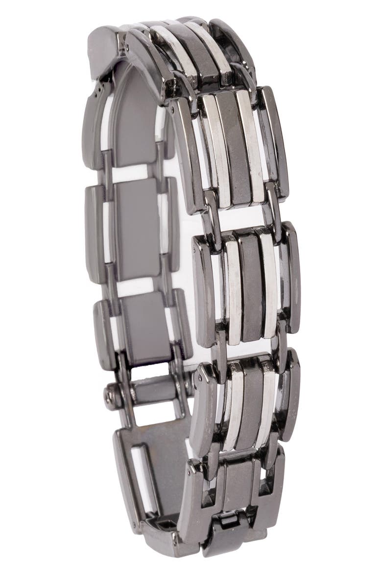 Chronograph Bracelet Watch & Bracelet Set, 42mm x 47mm, Alternate, color, GUN