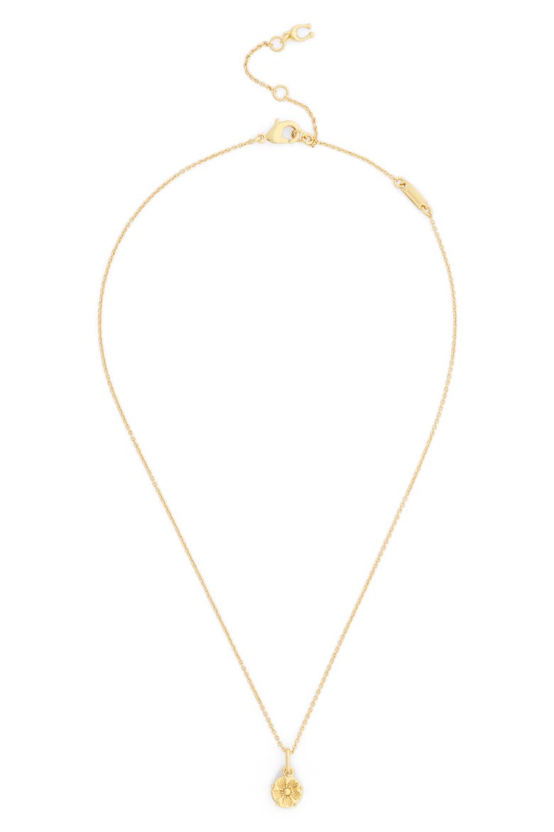 Tea Rose Short Pendant Necklace, Alternate, color, GOLD