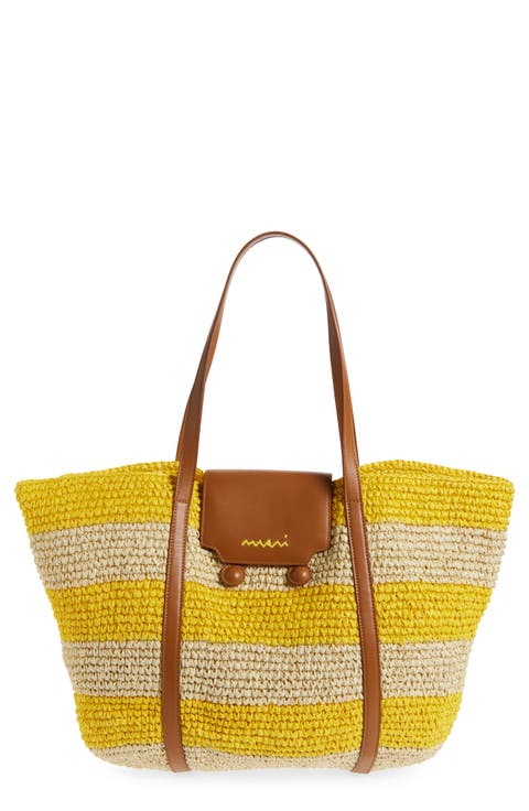 Medium Trunkaroo Stripe Woven Tote