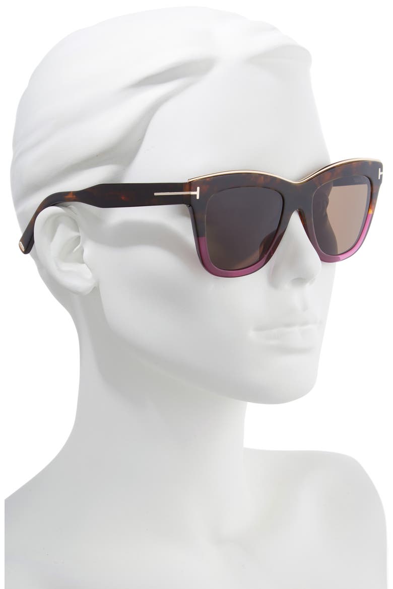 Julie 52mm Sunglasses, Alternate, color, VINTAGE HAVANA/ PURPLE/ BROWN