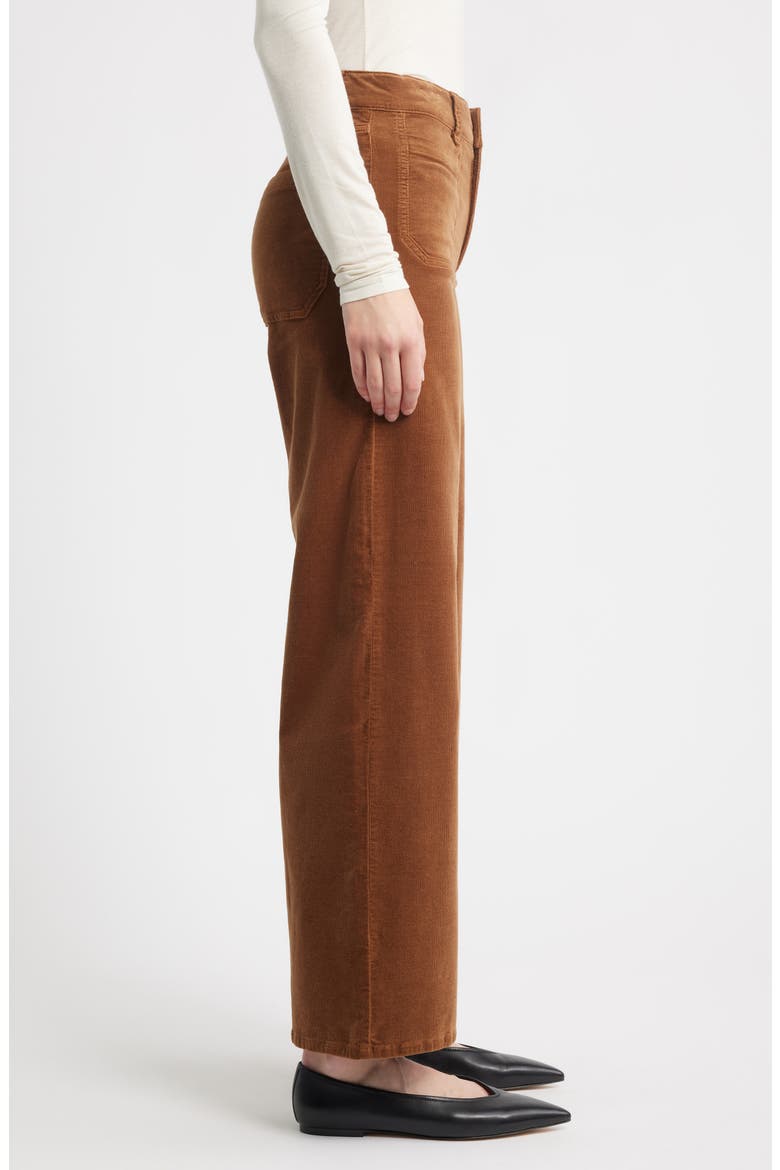 Le Slim Palazzo Patch Pocket High Waist Wide Leg Corduroy Jeans, Alternate, color, MAPLE BROWN