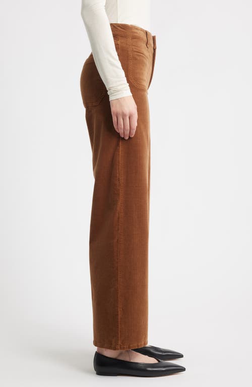 Frame Le Slim Palazzo Patch Pocket High Waist Wide Leg Corduroy Jeans In Brown