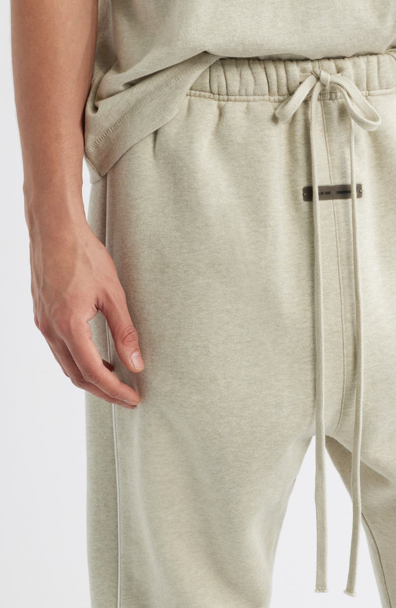 Fear of God Essentials Relaxed Fleece Sweatpants, Alternate, color, Heather Stone/ Cloud White