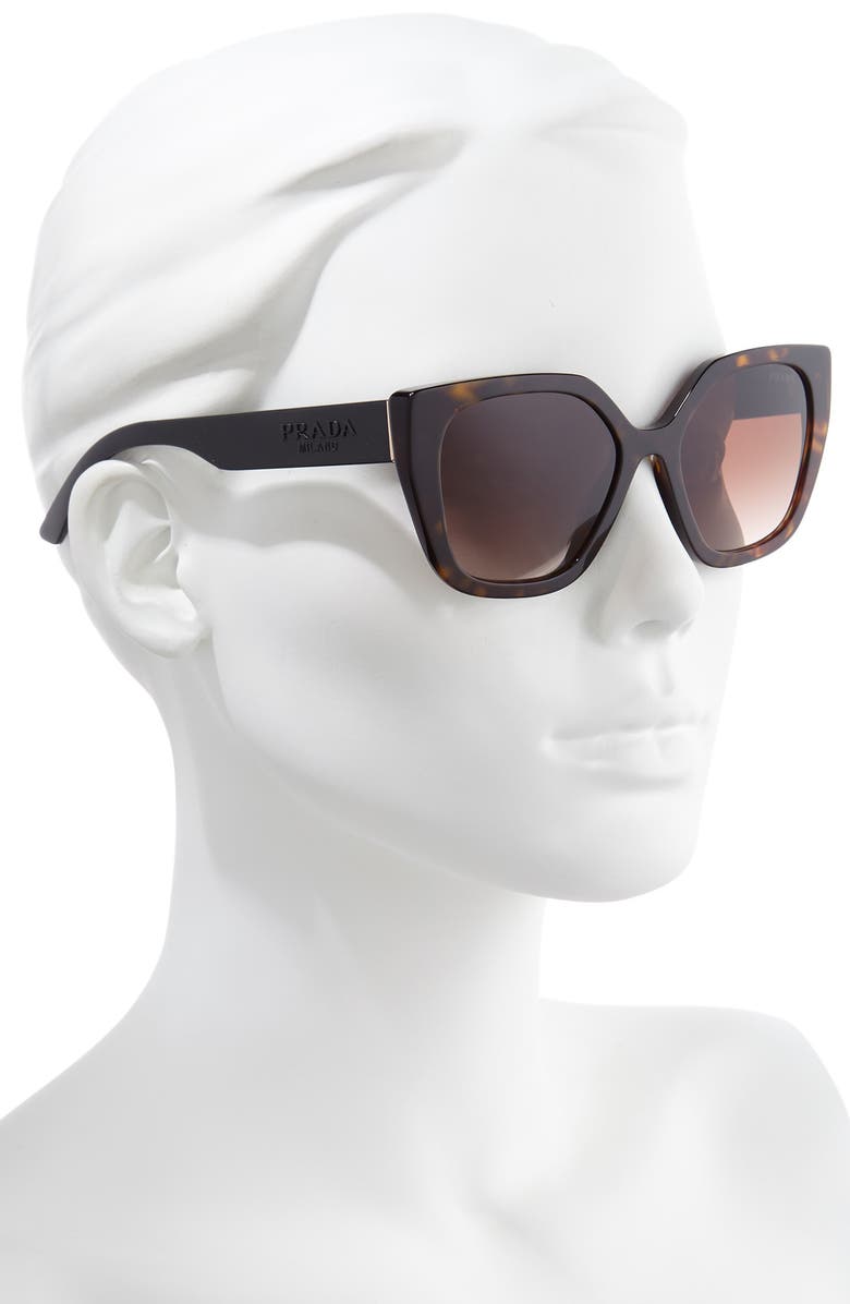 Prada 52mm Butterfly Sunglasses, Alternate, color, Brown