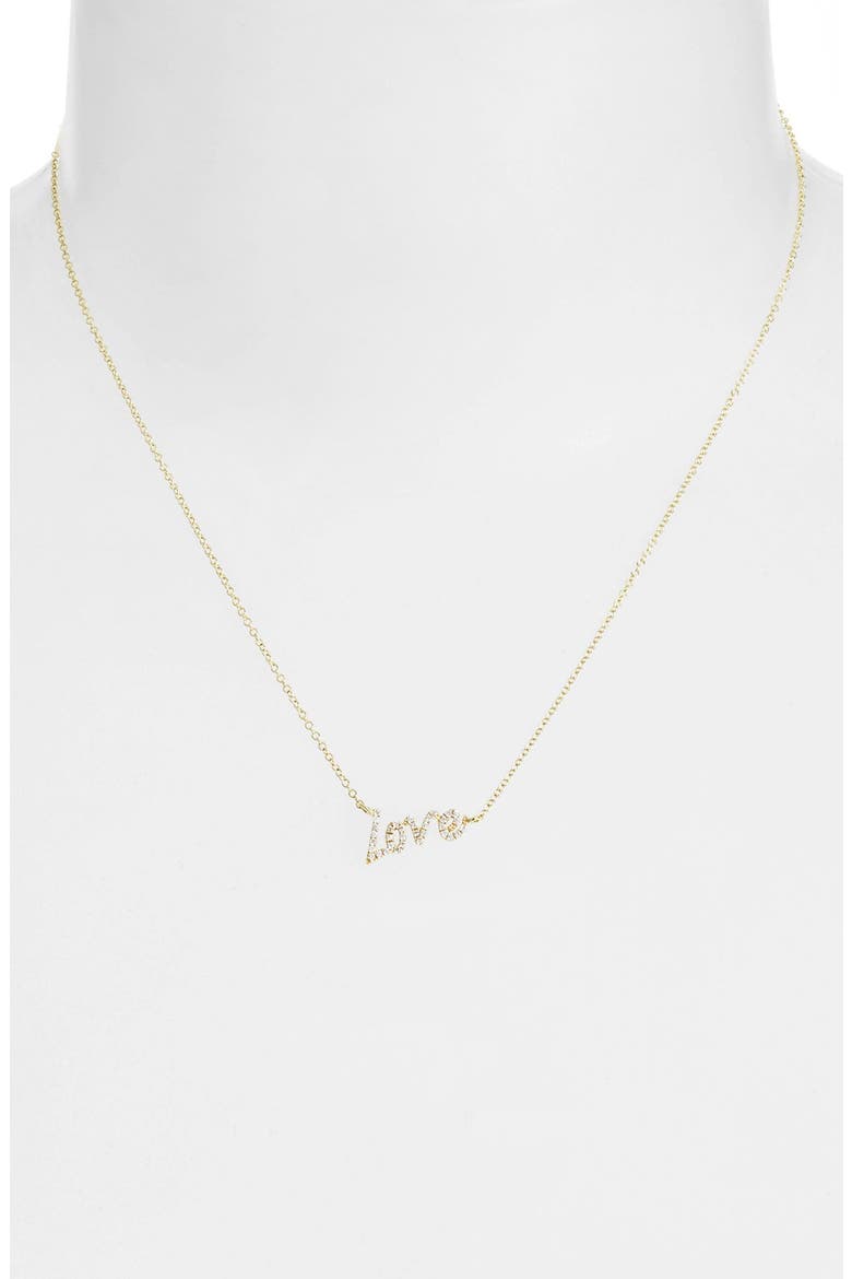 Dazzling Diamond Love Pendant Necklace, Alternate, color, YELLOW GOLD