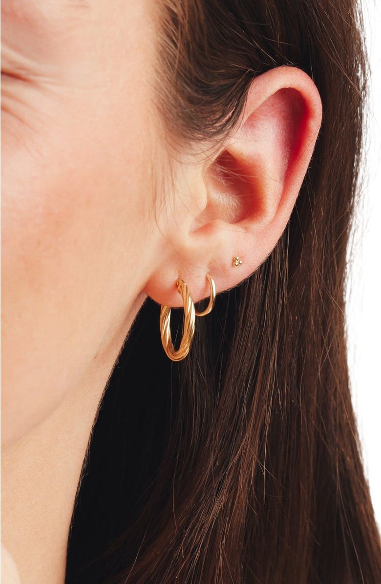 MADE BY MARY 14k Trinity Stud Earring, Alternate, color, 14K Solid Gold - Pair
