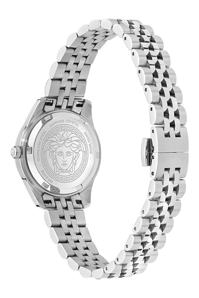 Greca Time Diamond Bracelet Watch, 30mm, Alternate, color, STAINLESS STEEL