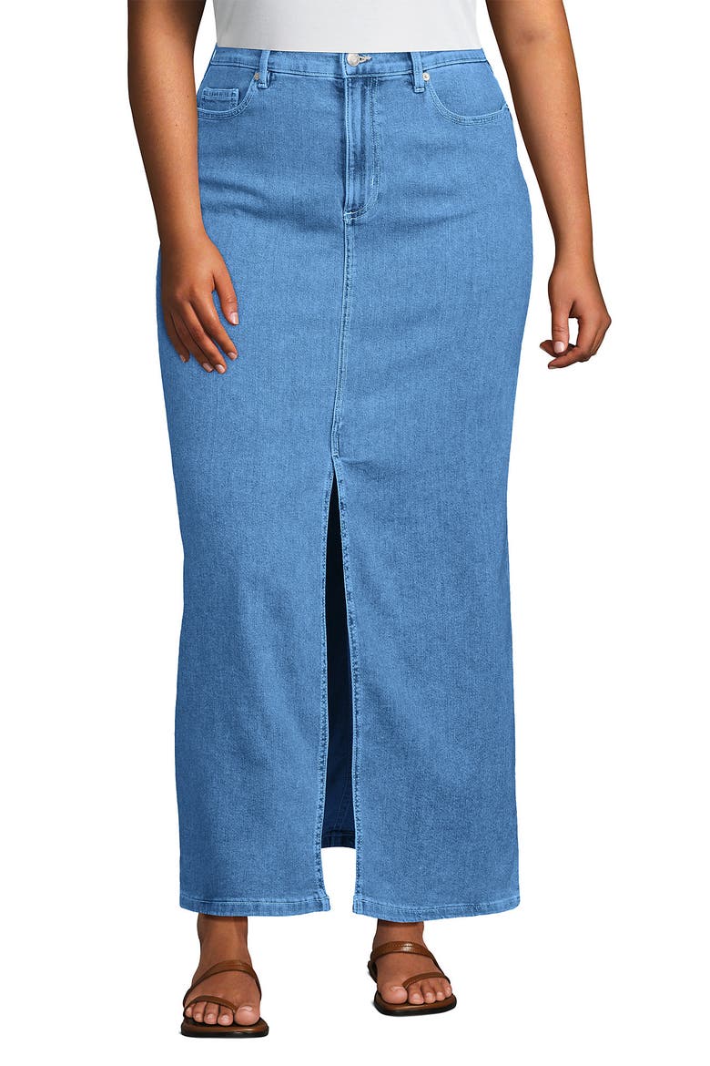 Plus Size Soft Denim Maxi Skirt, Alternate, color, Hutton Blue Wash