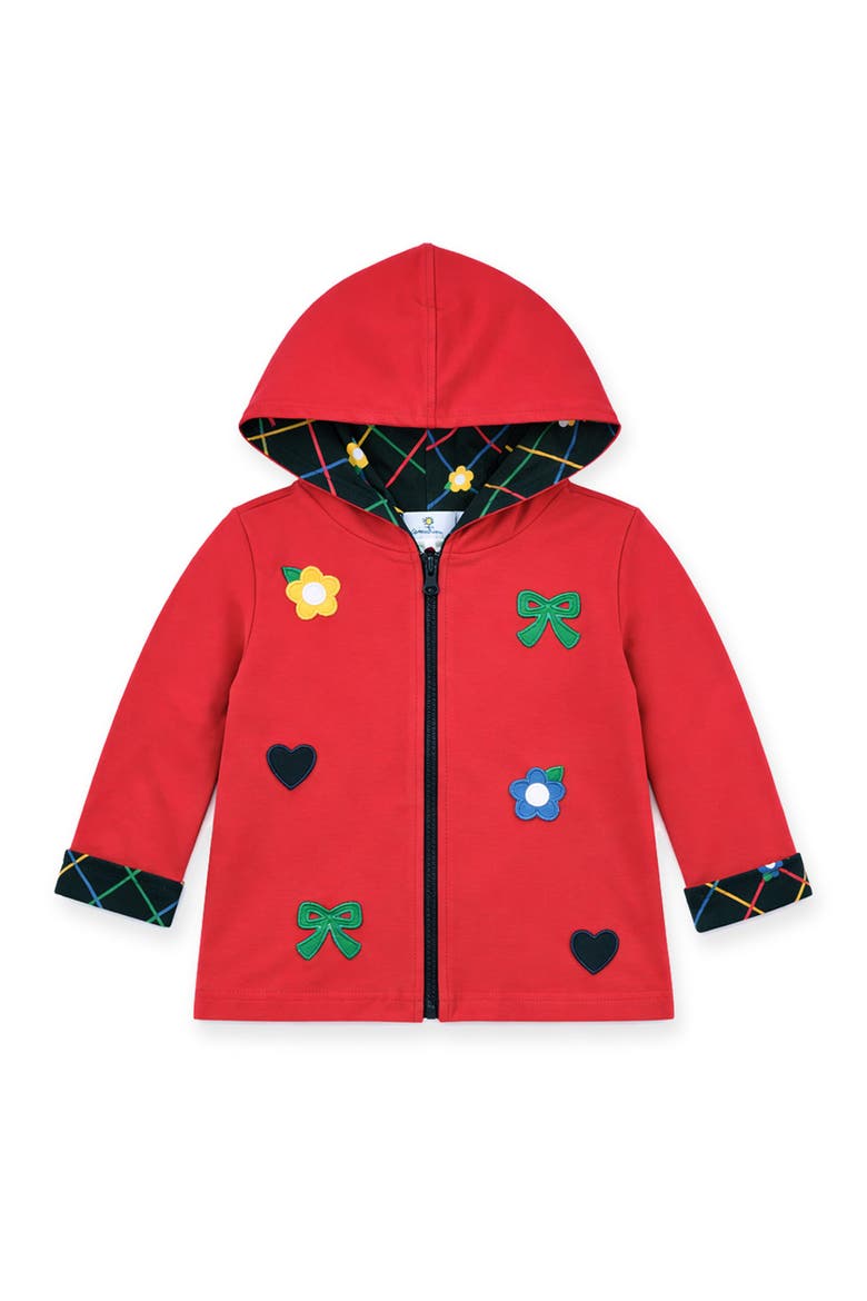 Reversible Jacket With Hearts, Flowers, Bows, Main, color, Navy/Red