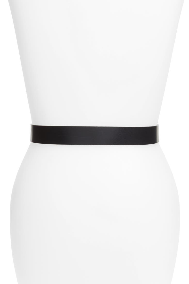 Leather Belt, Alternate, color, BLACK