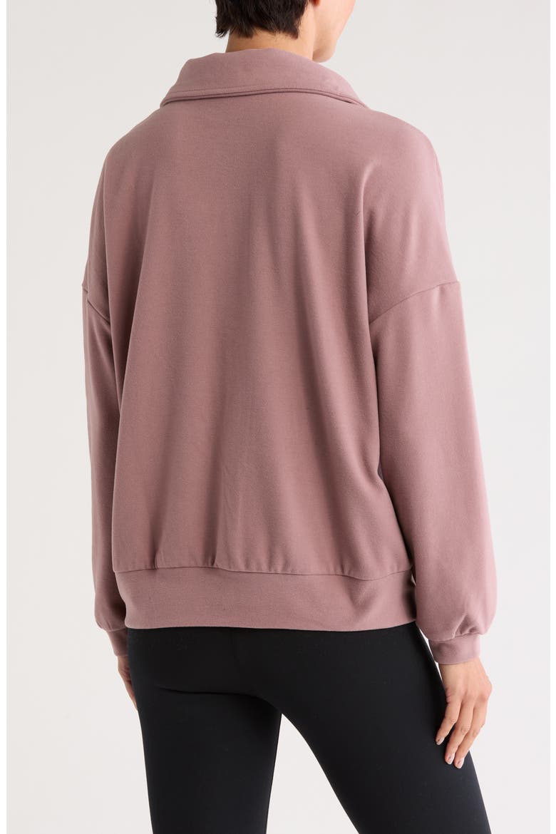 Cozy Half Zip Pullover Sweatshirt, Alternate, color, PURPLE MOON