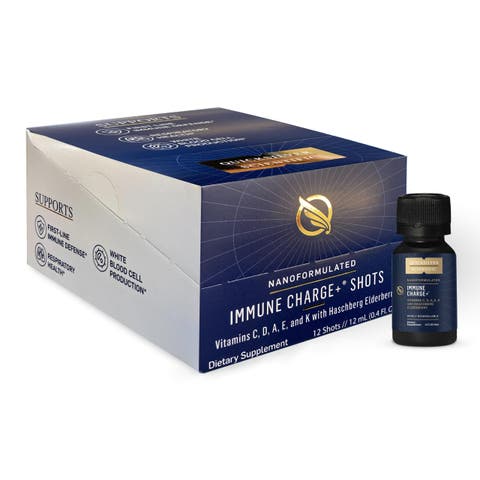 Immune Charge Supplement Portable Wellness Shots with Elderberry Vitamins C A D3 and K2