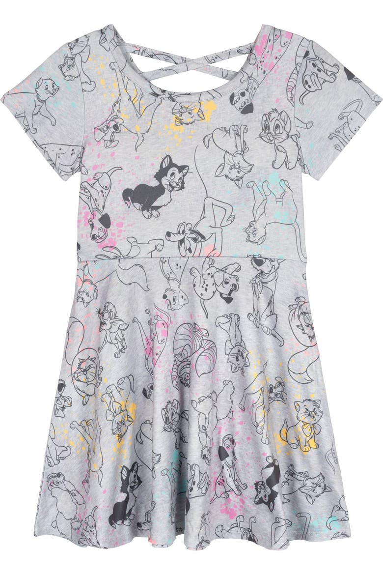 2-Pack Skater Dresses, Alternate, color, Blue Heather Grey