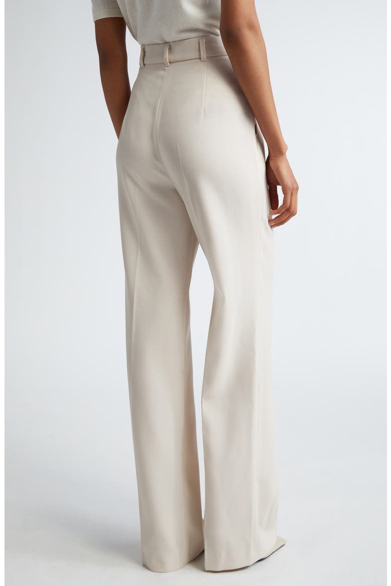Quasar Virgin Wool Gabardine Wide Leg Pants, Alternate, color, BEIGE