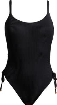 Vitamin A® Gemma Drawstring Accent Rib One-Piece Swimsuit