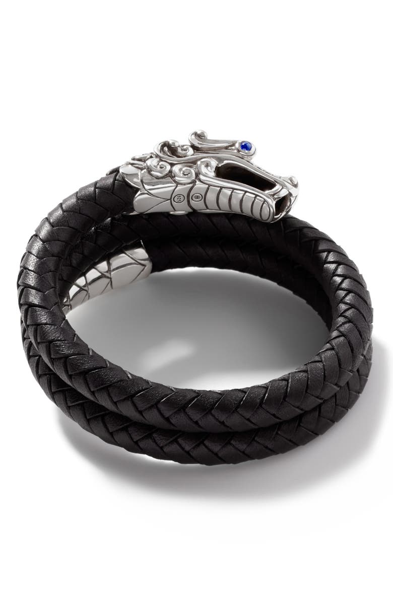 John Hardy Legends Naga Coiled Leather Bracelet, Alternate, color, 