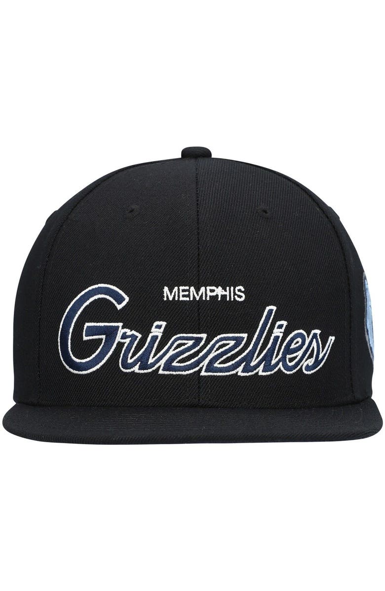 Mitchell & Ness Men's Mitchell & Ness Black Memphis Grizzlies Hardwood Classics Script 2.0 Snapback Hat, Alternate, color, Black