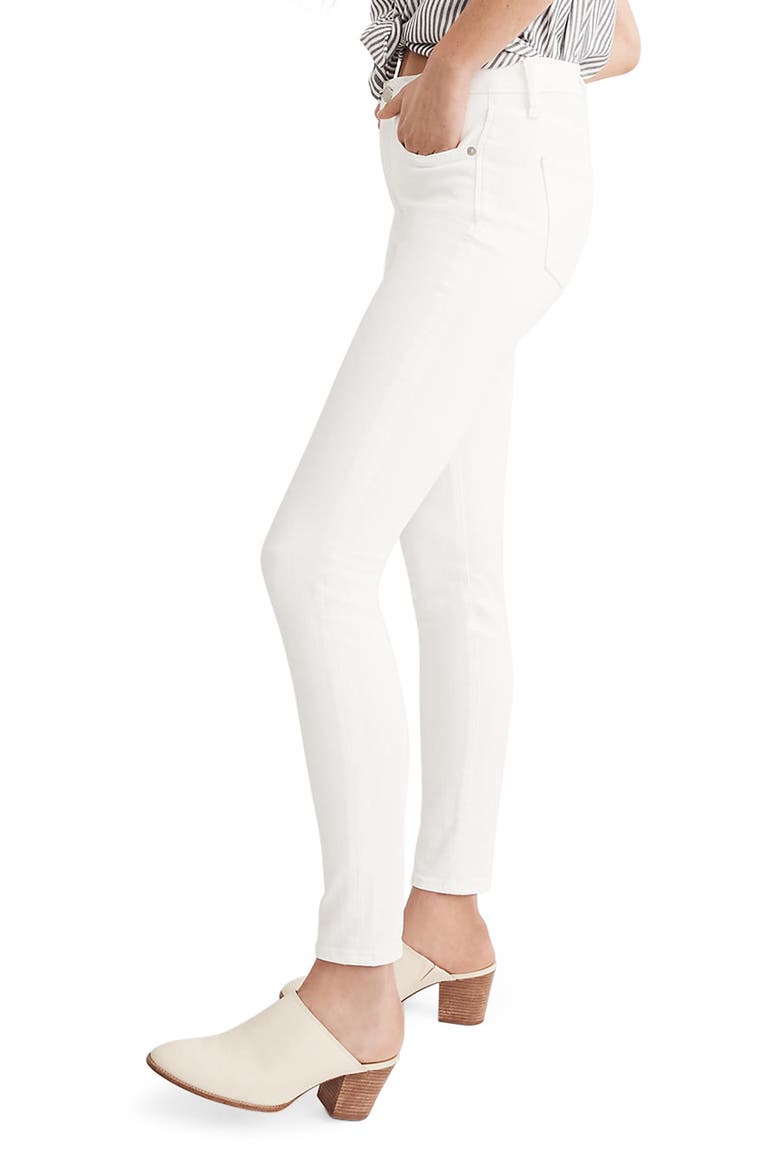 9-Inch High Waist Skinny Jeans, Alternate, color, PURE WHITE