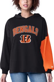 STARTER Women's Starter Black Cincinnati Bengals Power Move Long Sleeve Pullover Hoodie