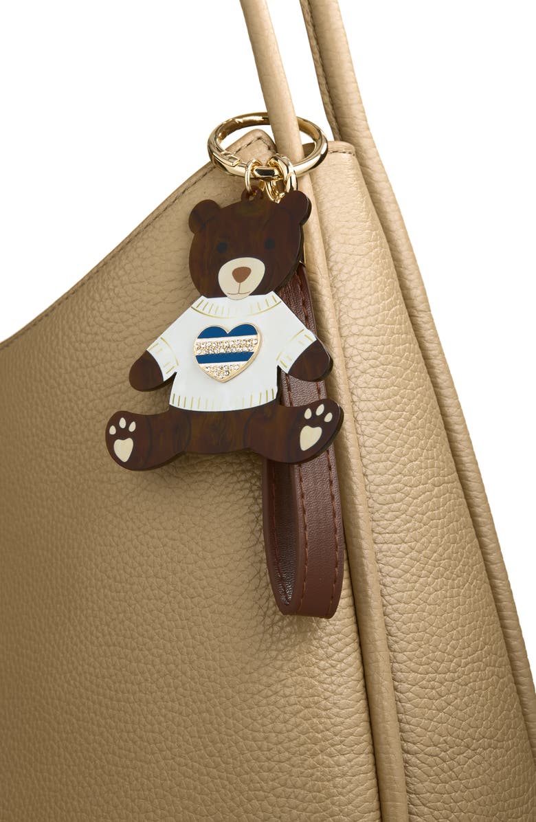 Chelsea28 Bear Cluster Bag Charm, Alternate, color, Brown Multi- Gold