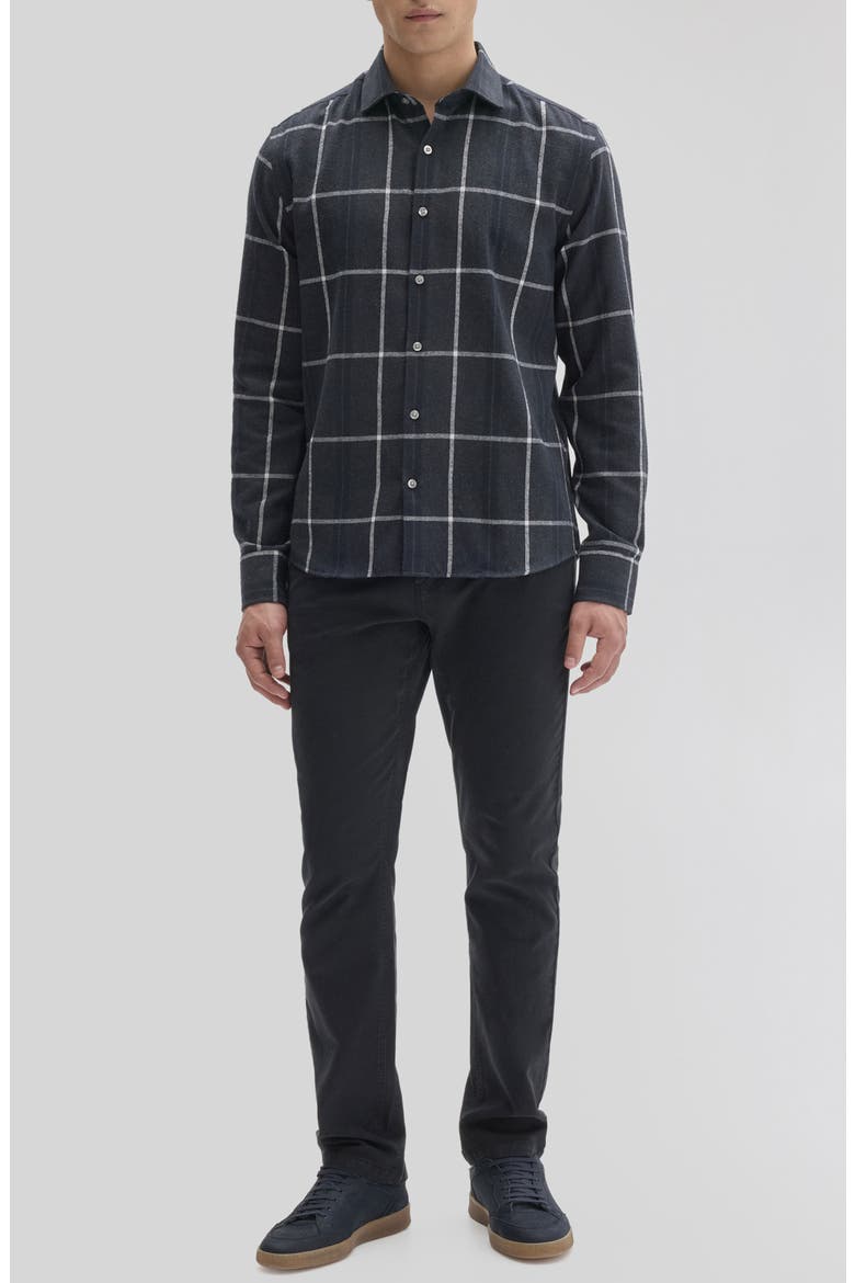 Jakin Windowpane Button Front Shirt, Alternate, color, GRAPHITE