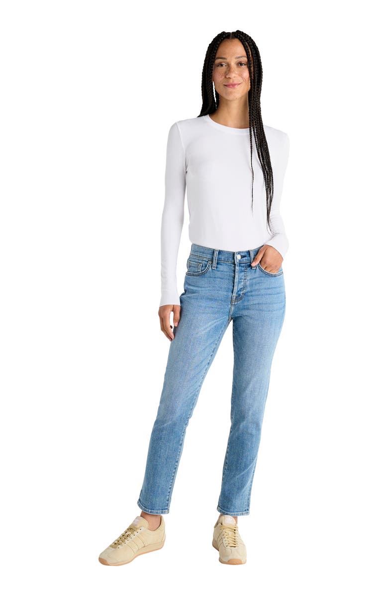 Splendid Long Sleeve Crewneck T-Shirt, Alternate, color, White