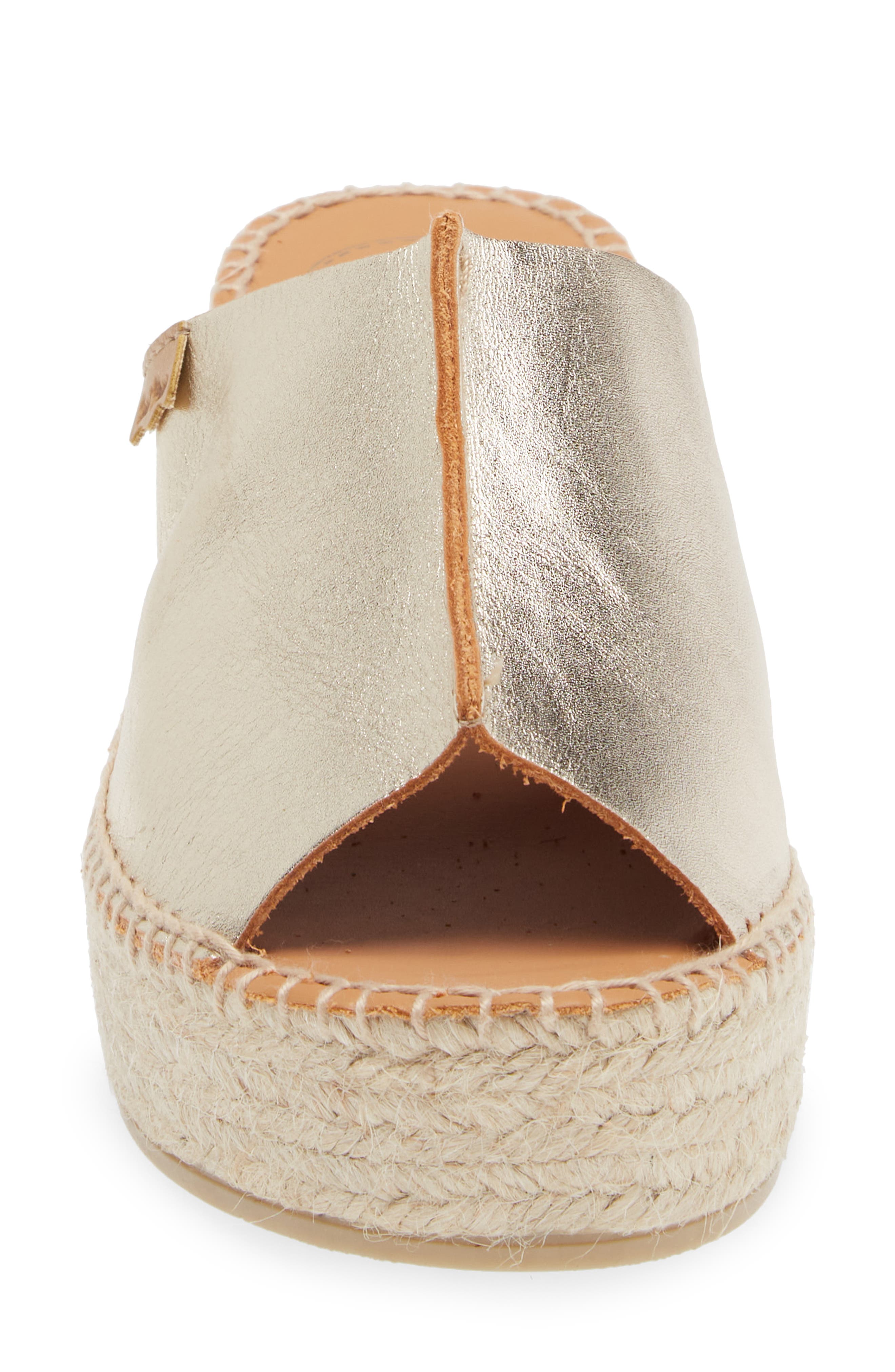 Ivonne Espadrille Platform Wedge Slide Sandal, Alternate, color, PLATI/PLATINUM
