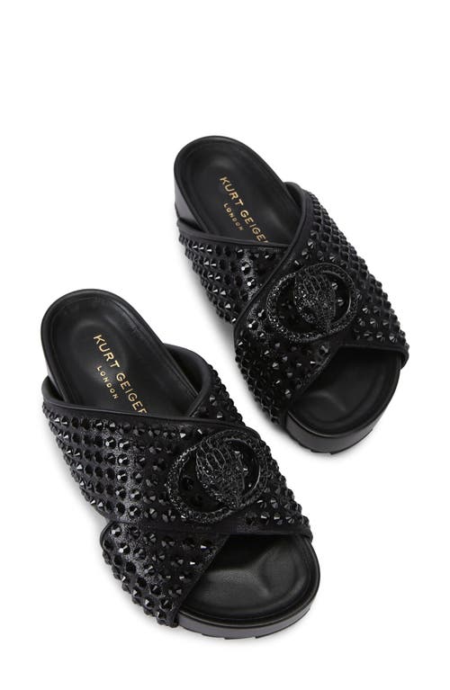 Kurt Geiger London Chelsea Cross Strap Flatform Sandal In Charcoal