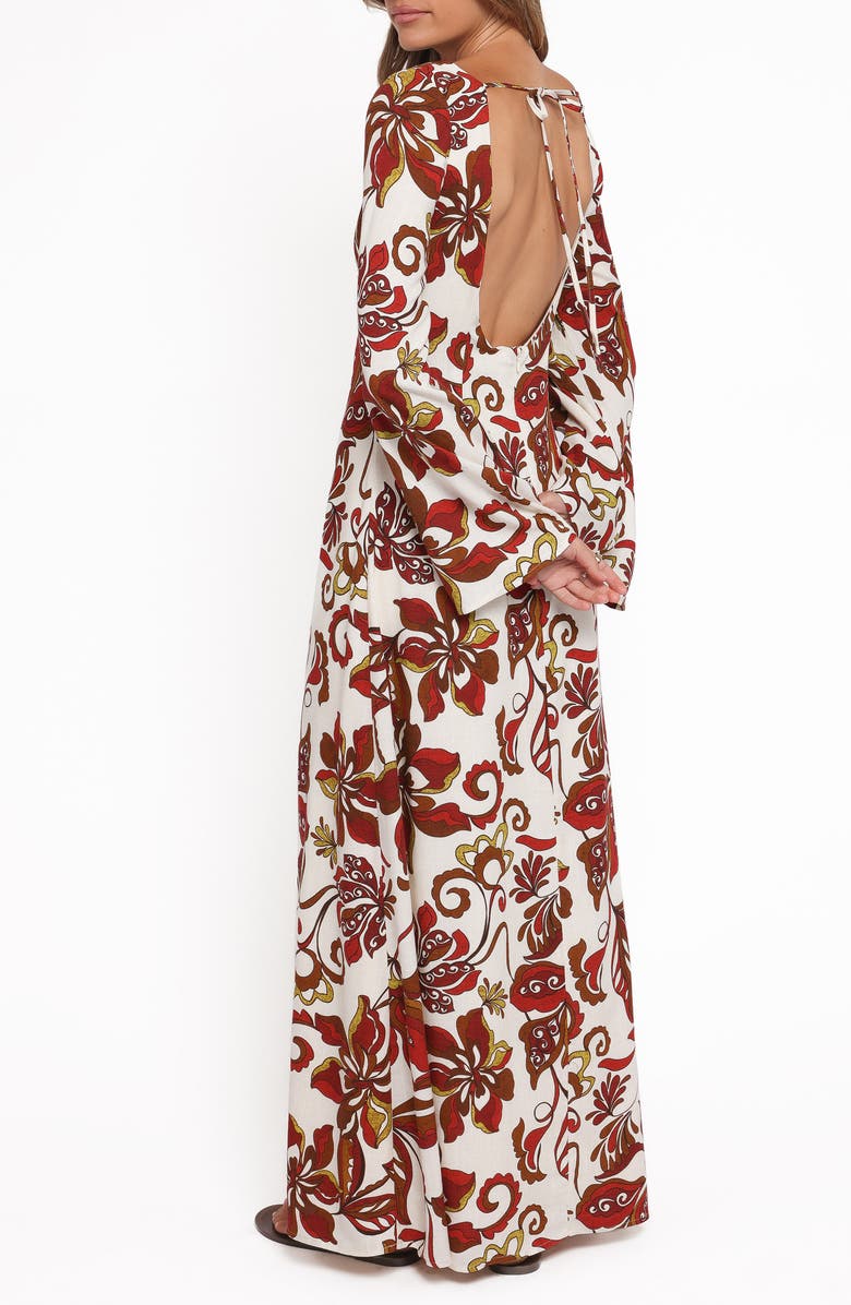 Petal & Pup Inala Long Sleeve Maxi Dress, Alternate, color, Brown Floral