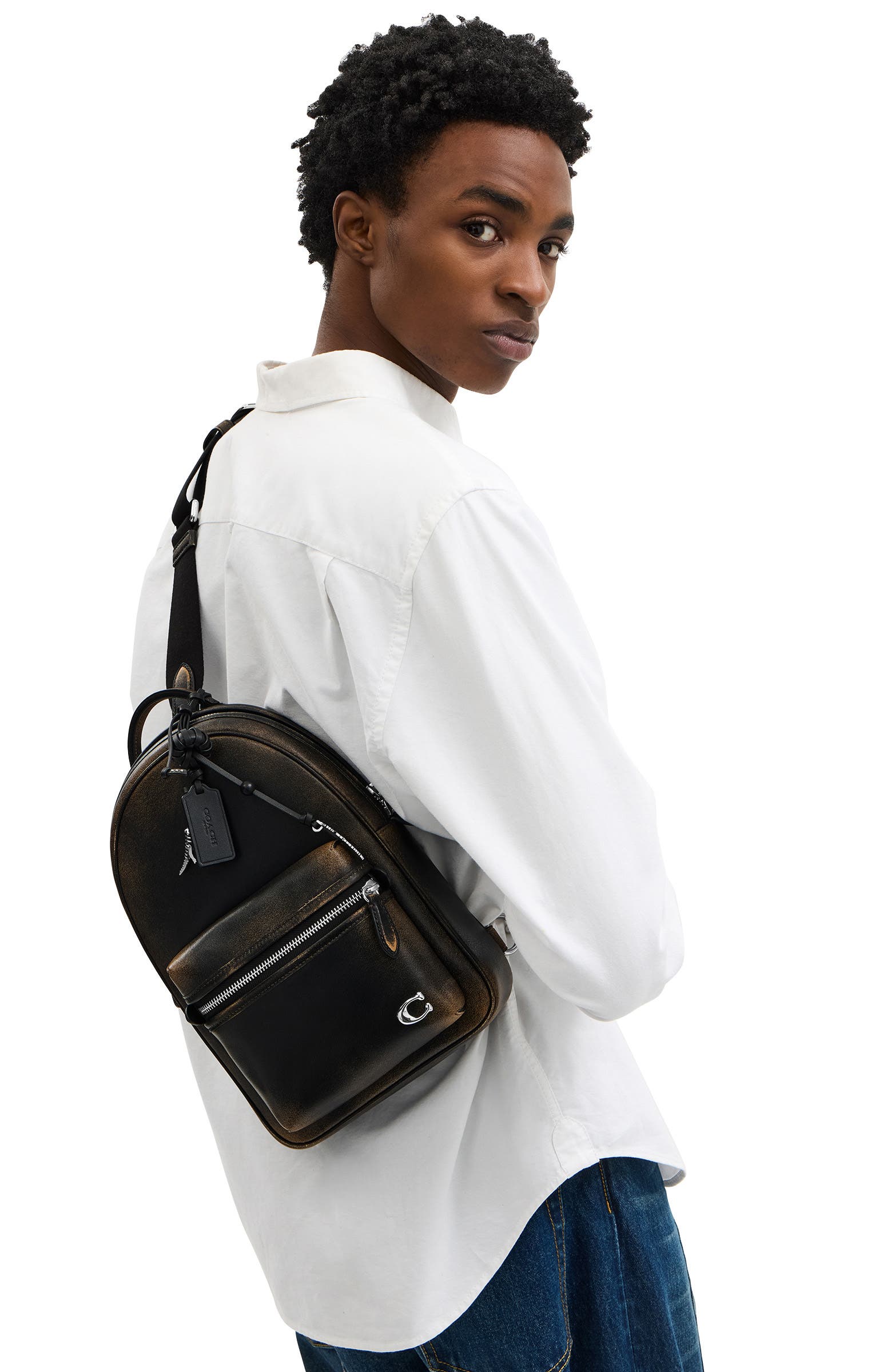 COACH Charter Loved Leather Sling Pack, Alternate, color, 