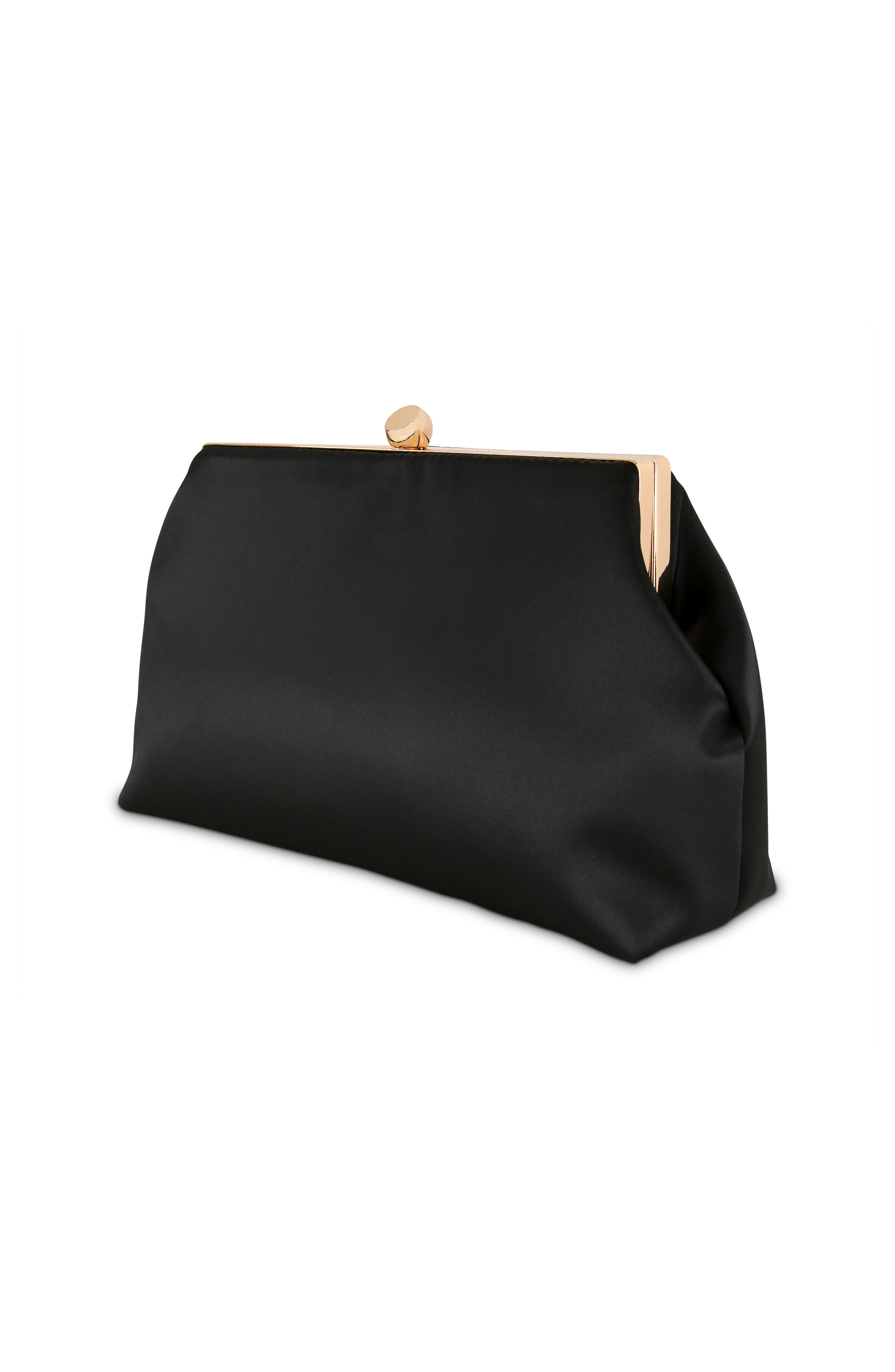 Jewel Badgley Mischka Camilla Classic Satin Pouch, Alternate, color, Black