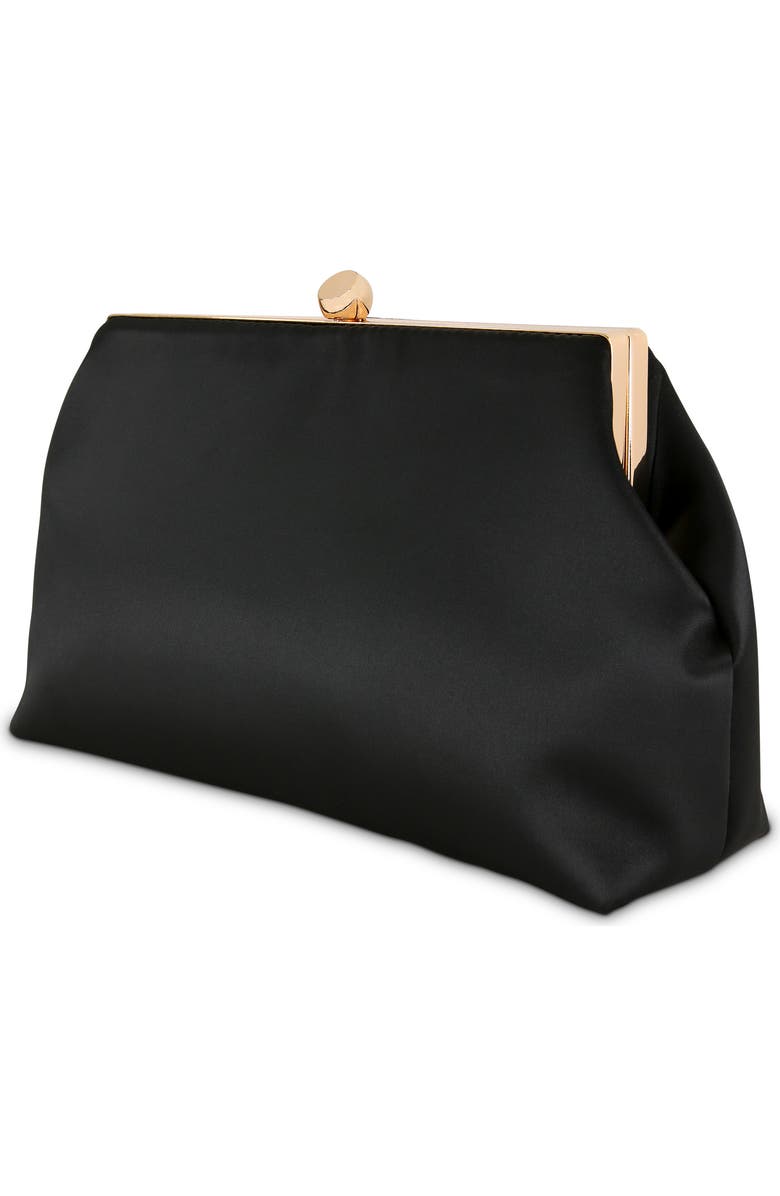 Jewel Badgley Mischka Camilla Classic Satin Pouch, Alternate, color, Black