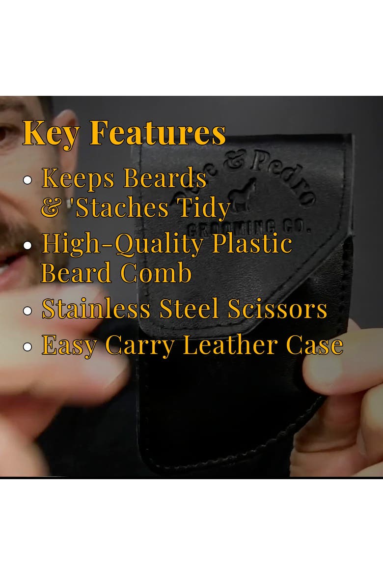 Beard Care Comb & Scissors Kit, Alternate, color, None