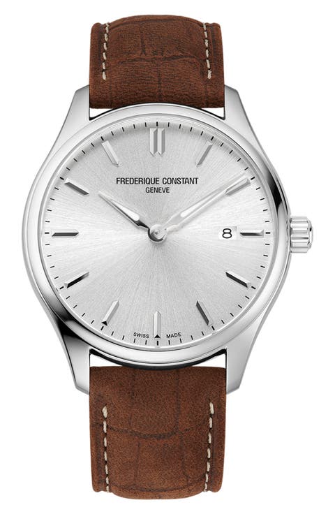 Classic Leather Strap Watch, 40mm