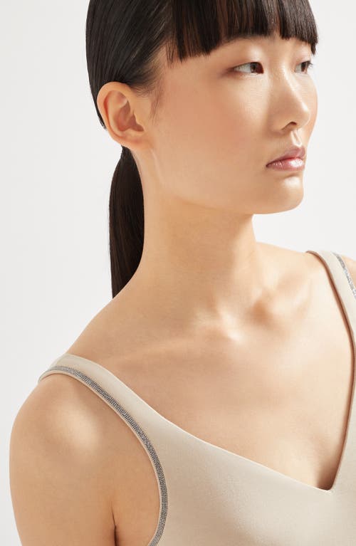 Brunello Cucinelli Jersey Top In Sand