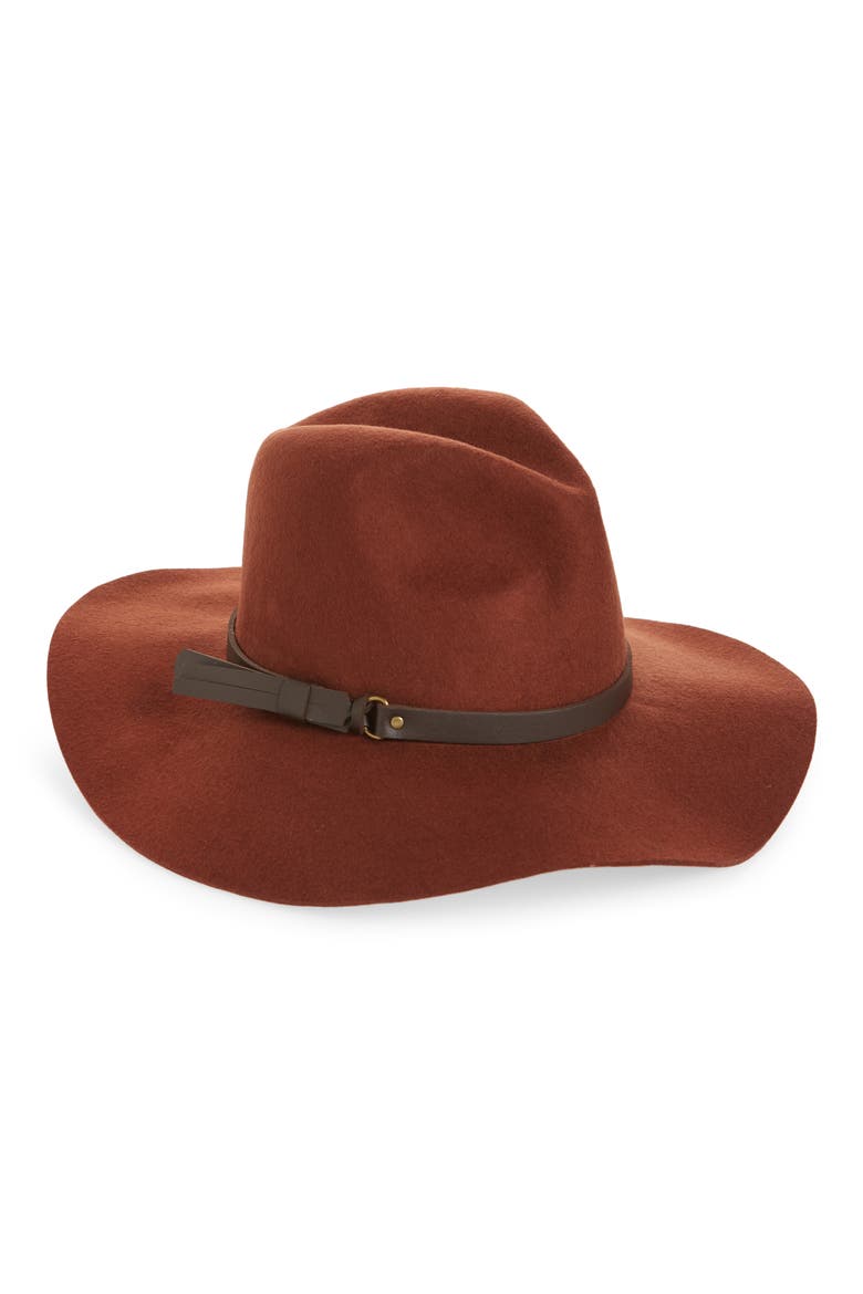 Felted Wool Hat, Main, color, BROWN CINNAMON COMBO