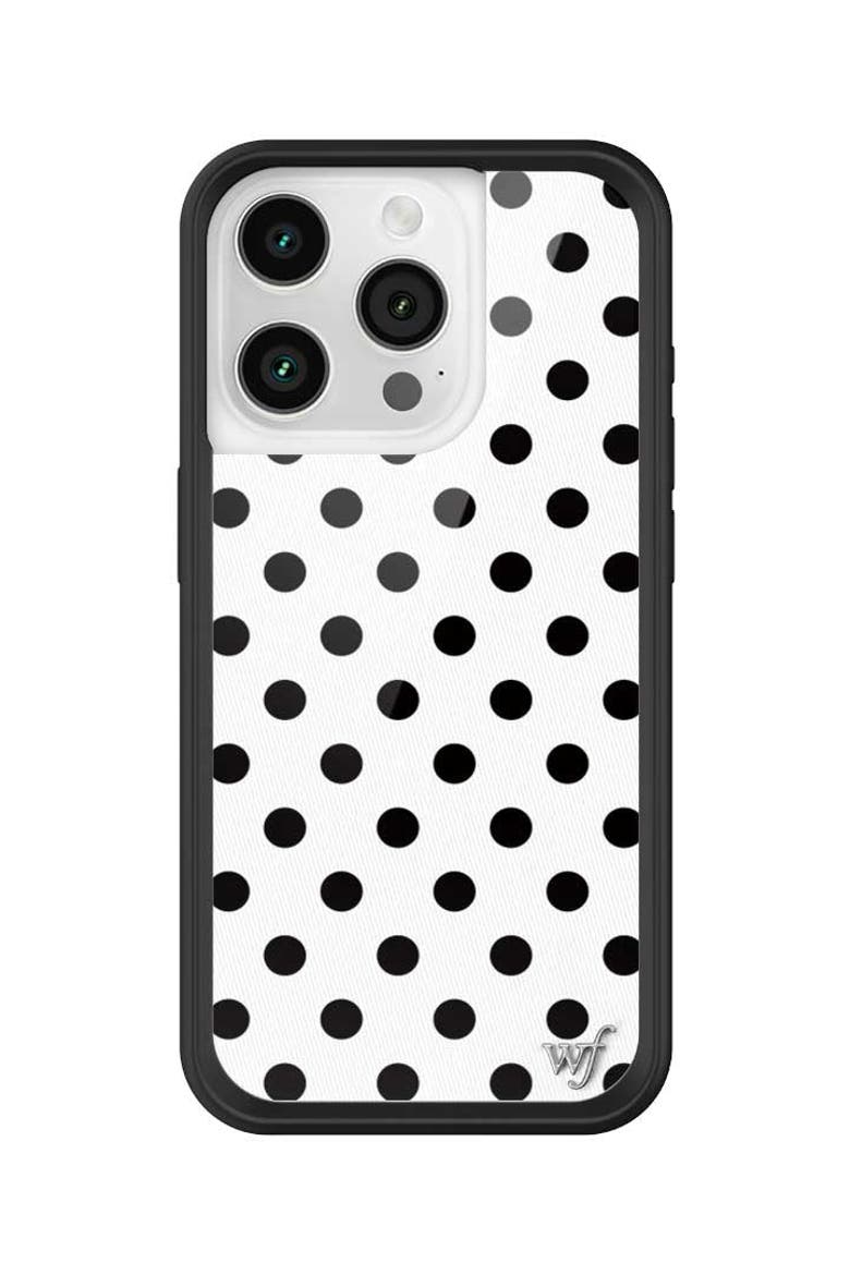 Polka Dot | White and Black iPhone Case, Alternate, color, White