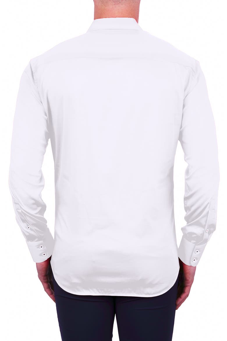 Einstein Stretch Cotton-Blend Button-Up Shirt, Alternate, color, WHITE