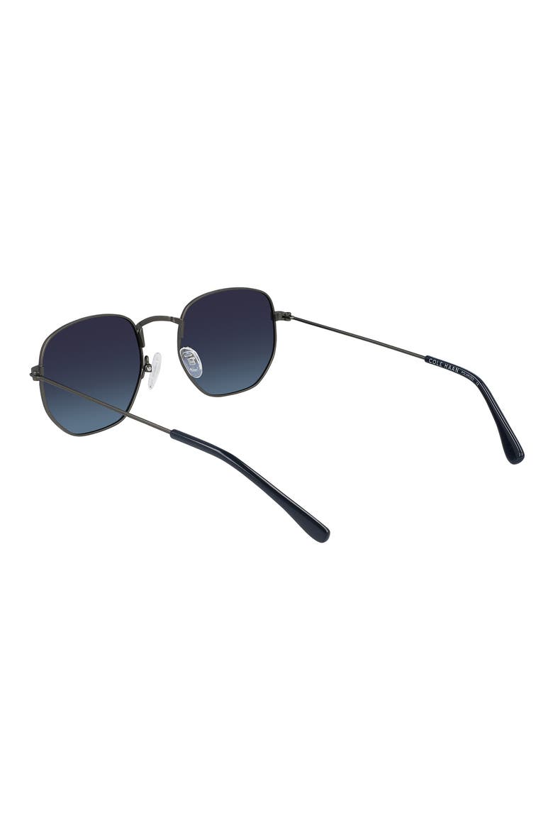 51mm Polarized Angular Round Sunglasses, Alternate, color, GUNMETAL