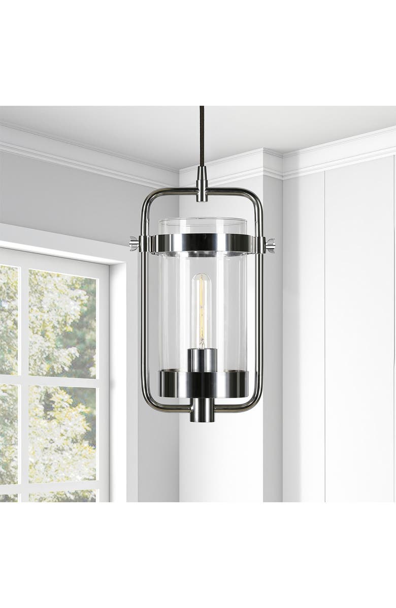 ADDISON AND LANE Orion Industrial Metal & Glass Pendant - Nickel, Alternate, color,