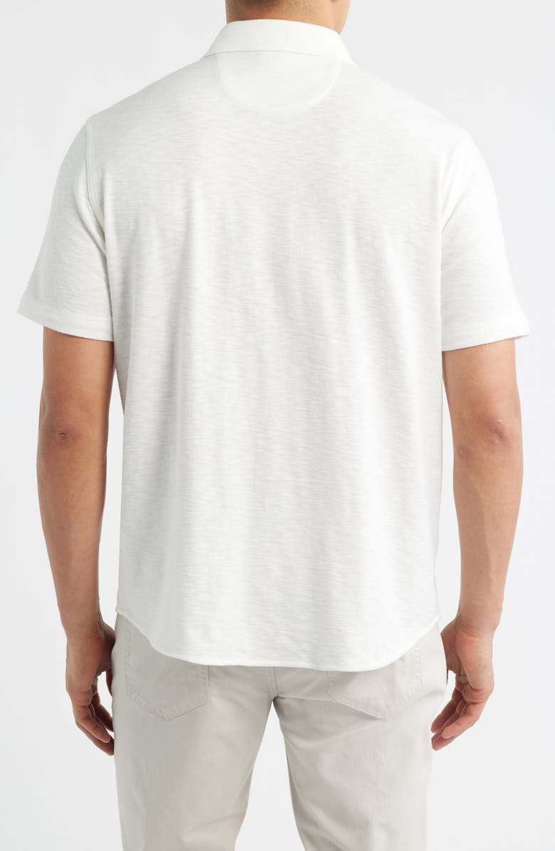 Johnston & Murphy Riley Short Sleeve Knit Button-Up Shirt, Alternate, color, White