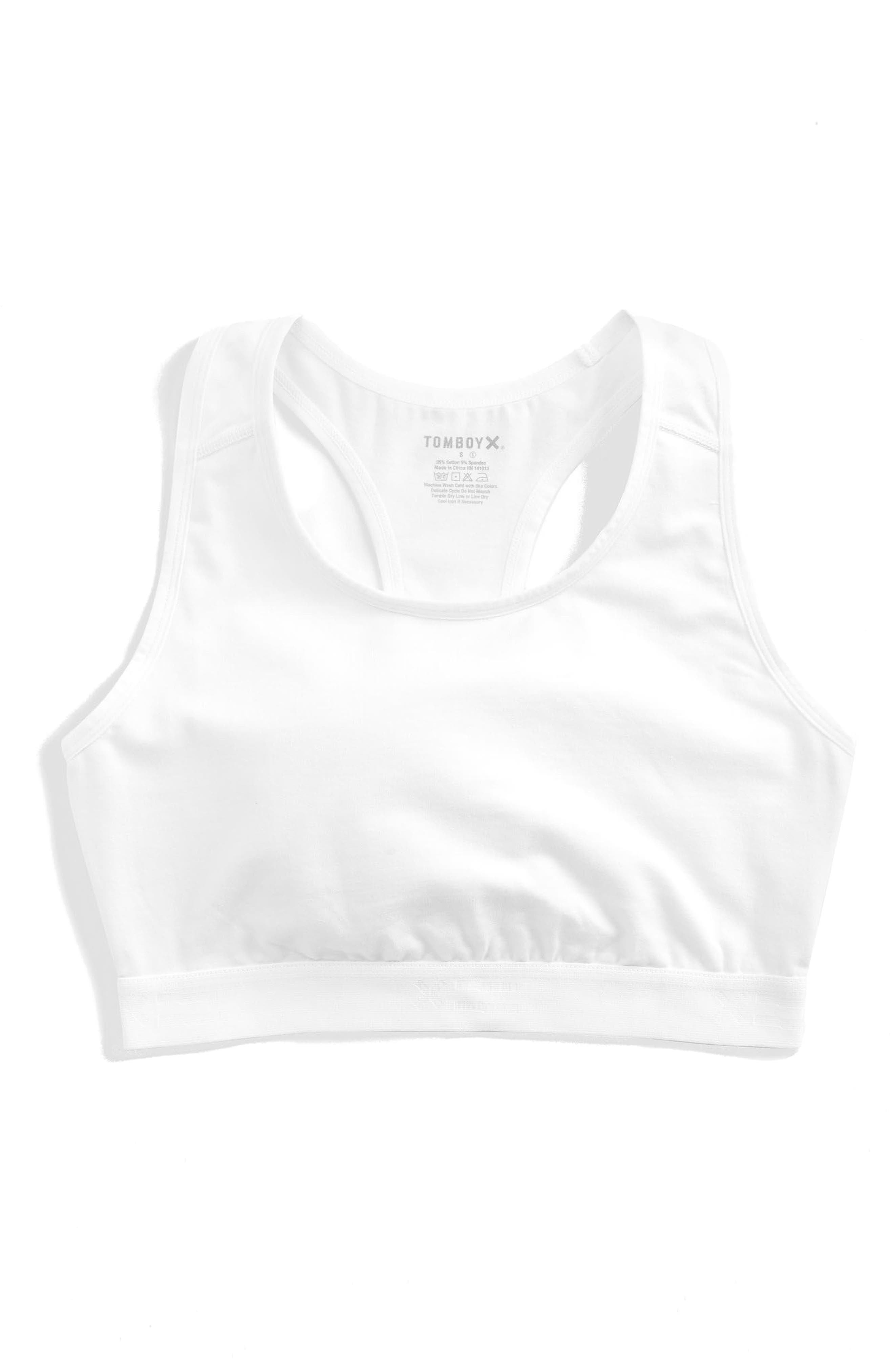 TomboyX Racerback Soft Bra in White 