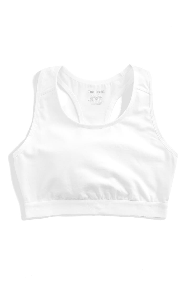 TomboyX Racerback Soft Bra, Main, color, White