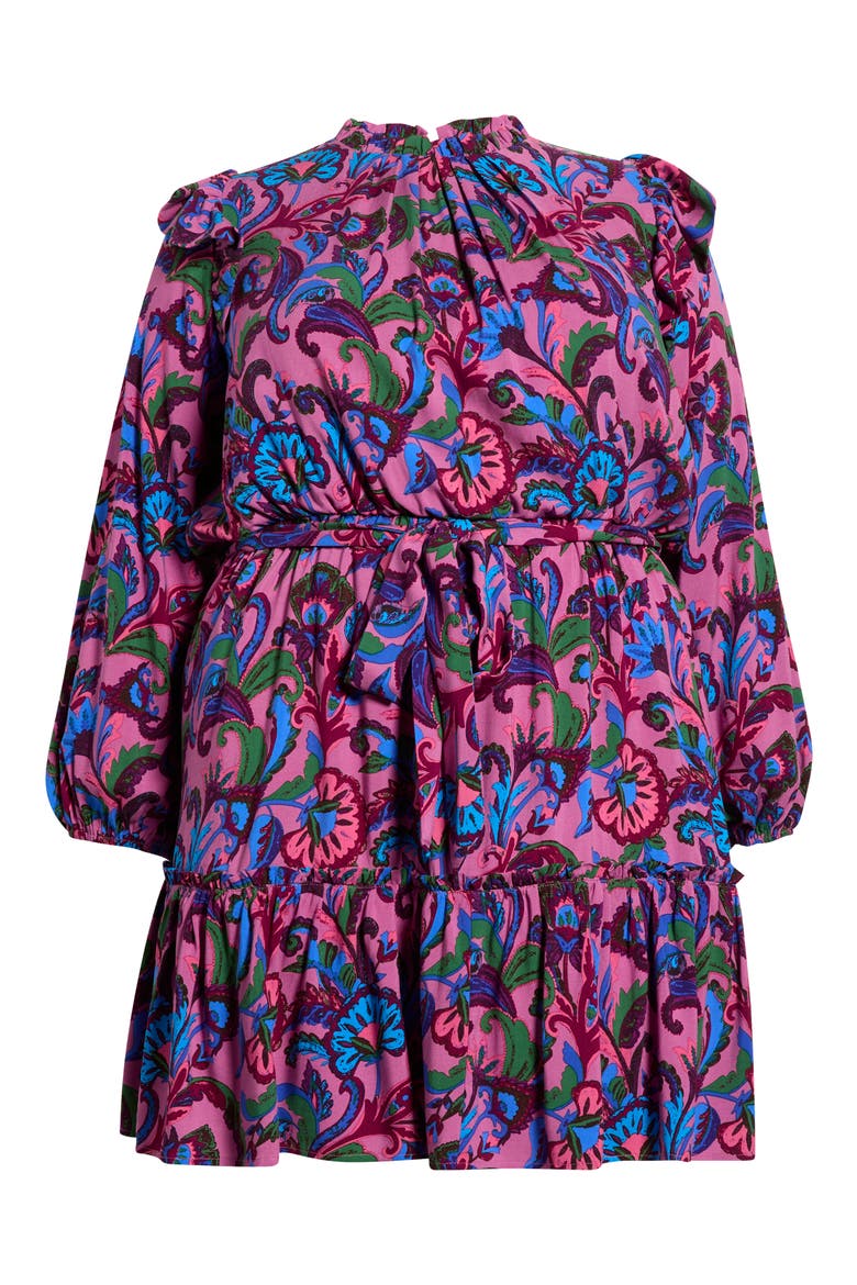 Valier Floral Long Sleeve Dress, Alternate, color, MAUVE-MULTI