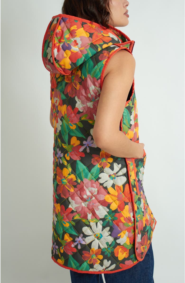 Florencia Davalos Juani Vest, Alternate, color, Green Garden / Brown Floral