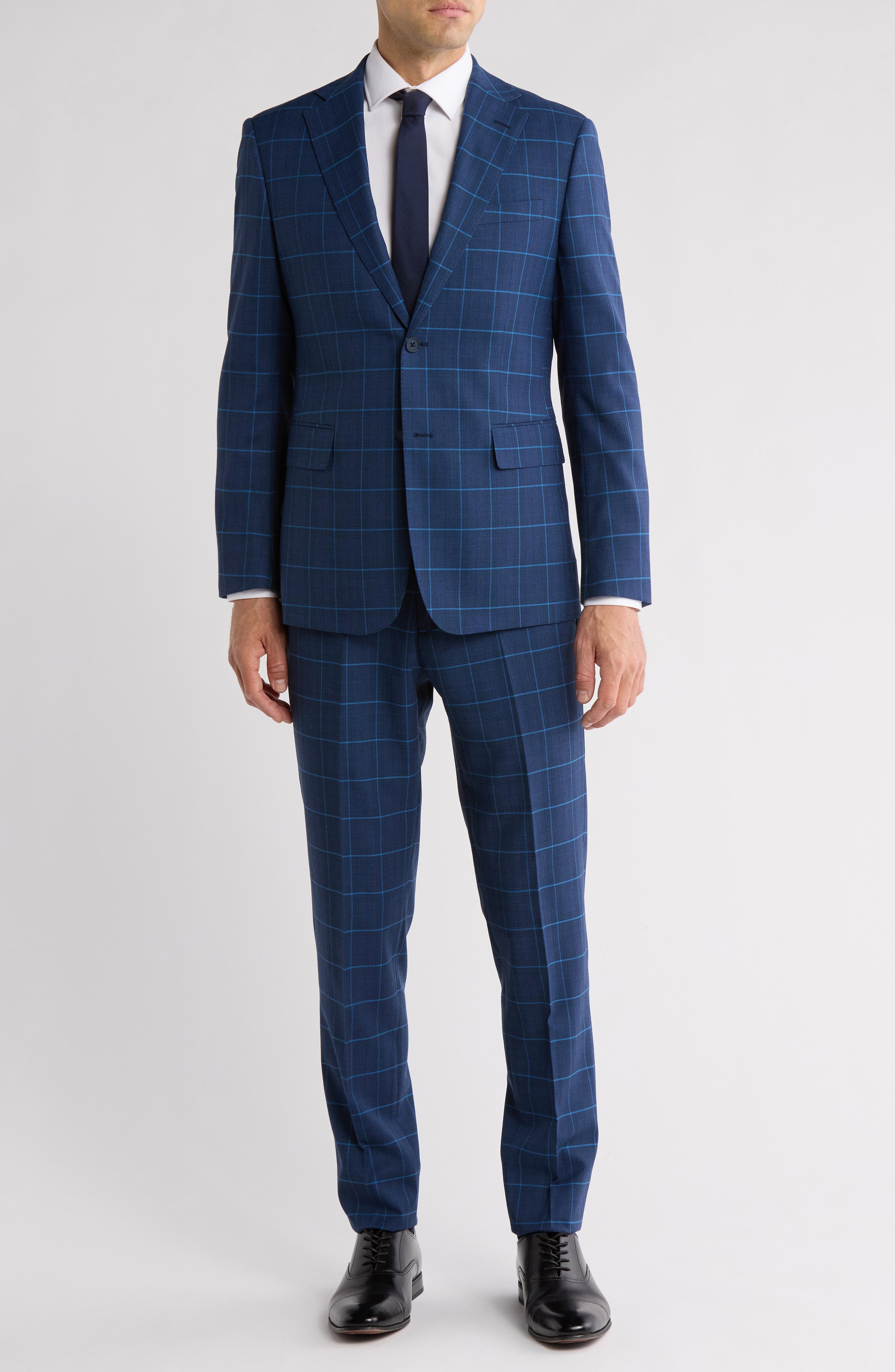 English Laundry Windowpane Blue Mélange Suit