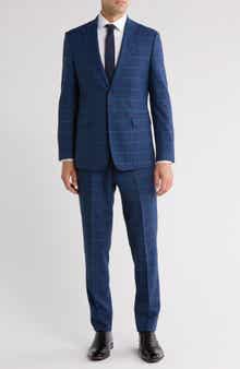 English Laundry Windowpane Blue Mélange Suit